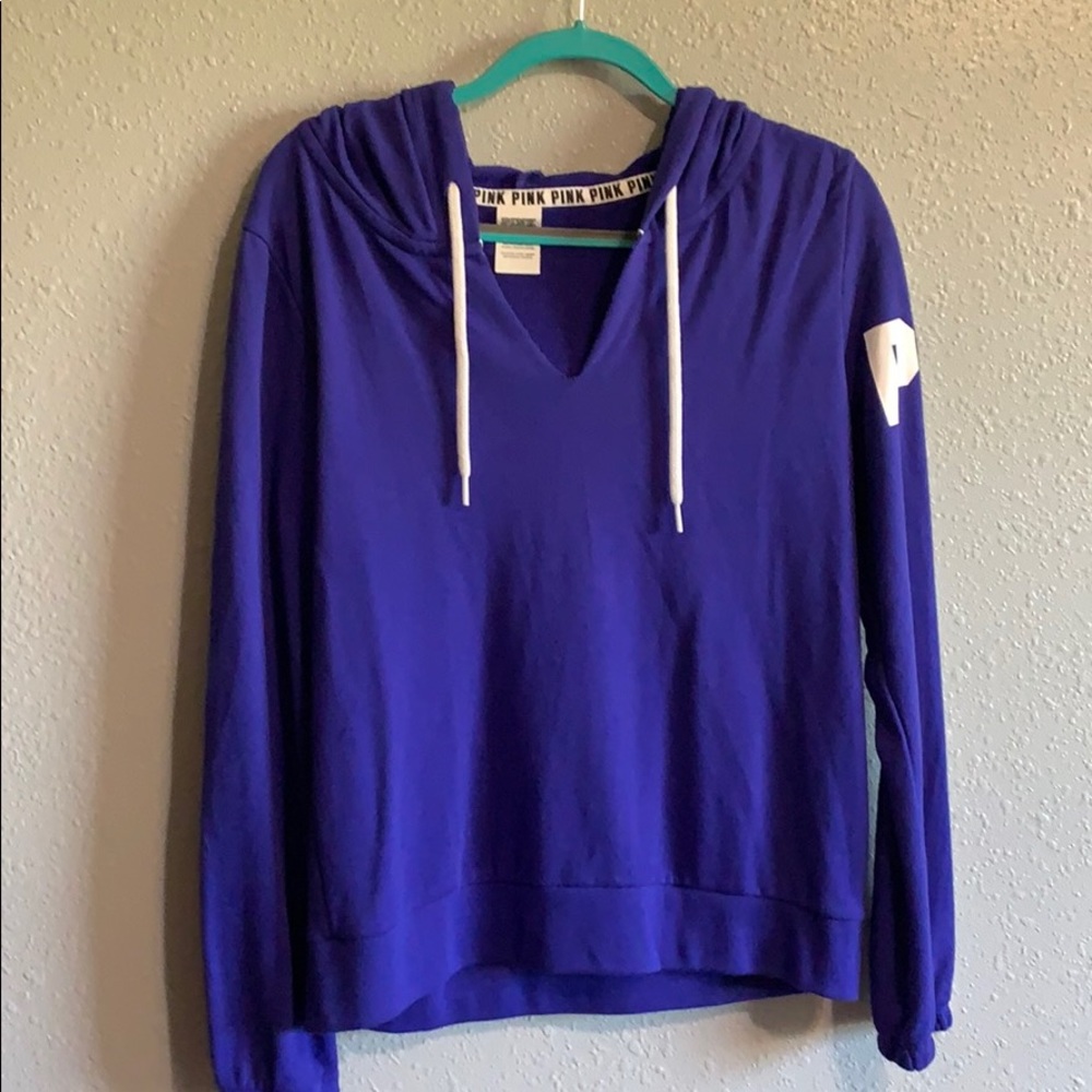 Vs pink v neck hoodie